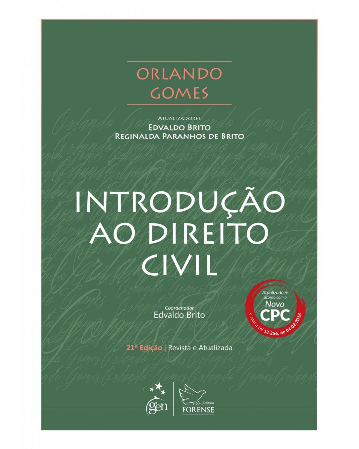 Introdução ao direito civil - 21ª Edição | 2016