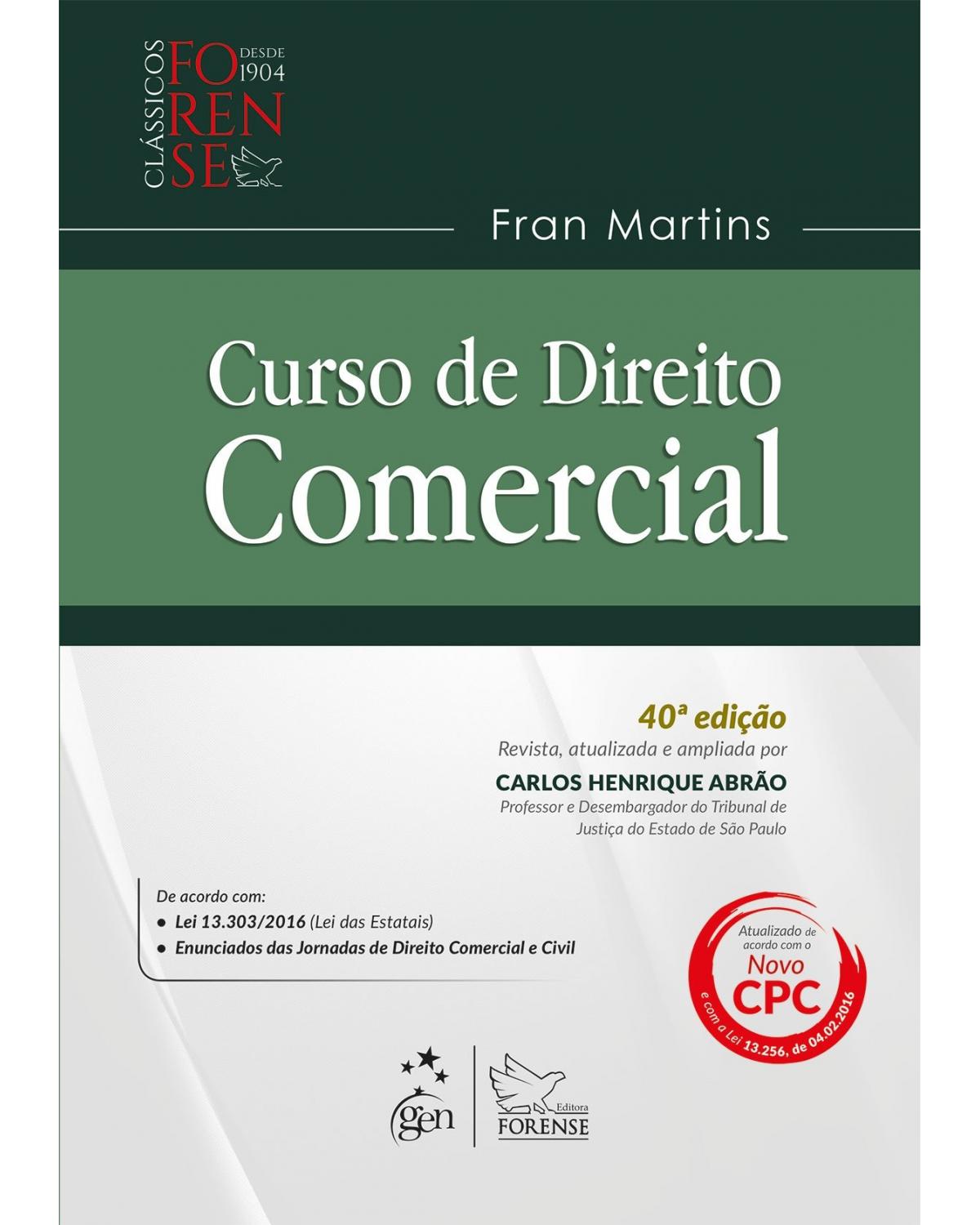 Curso de direito comercial - 40ª Edição