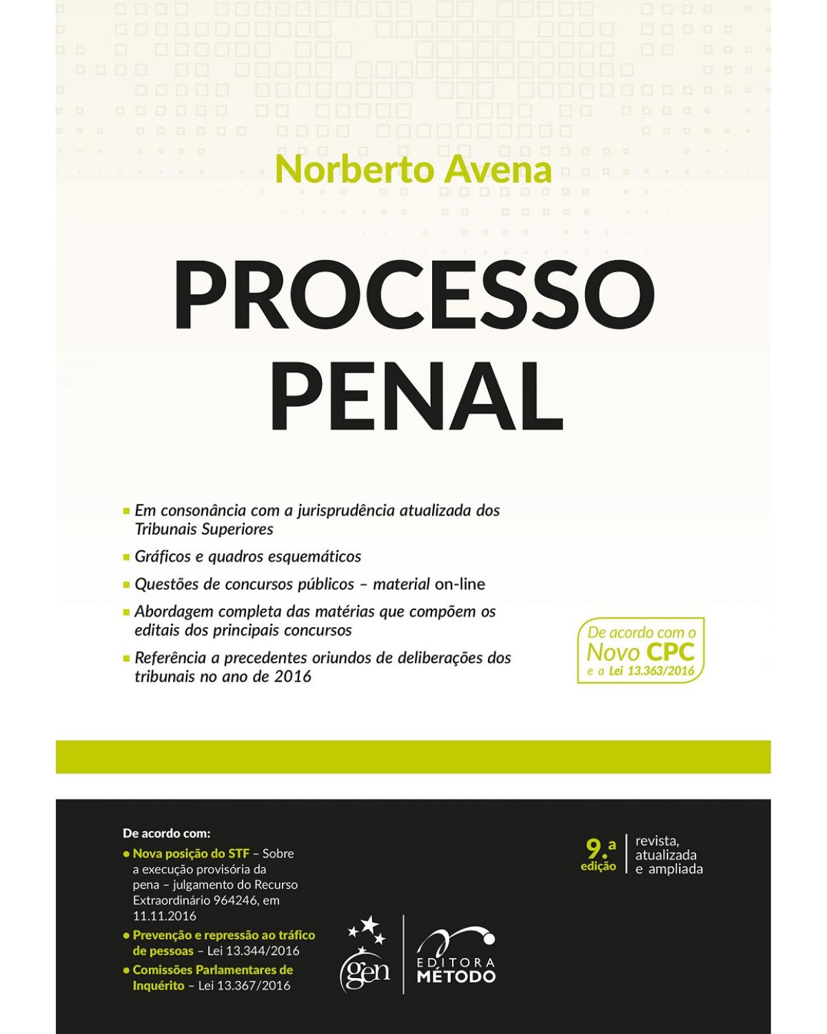 Processo penal - 9ª Edição | 2017