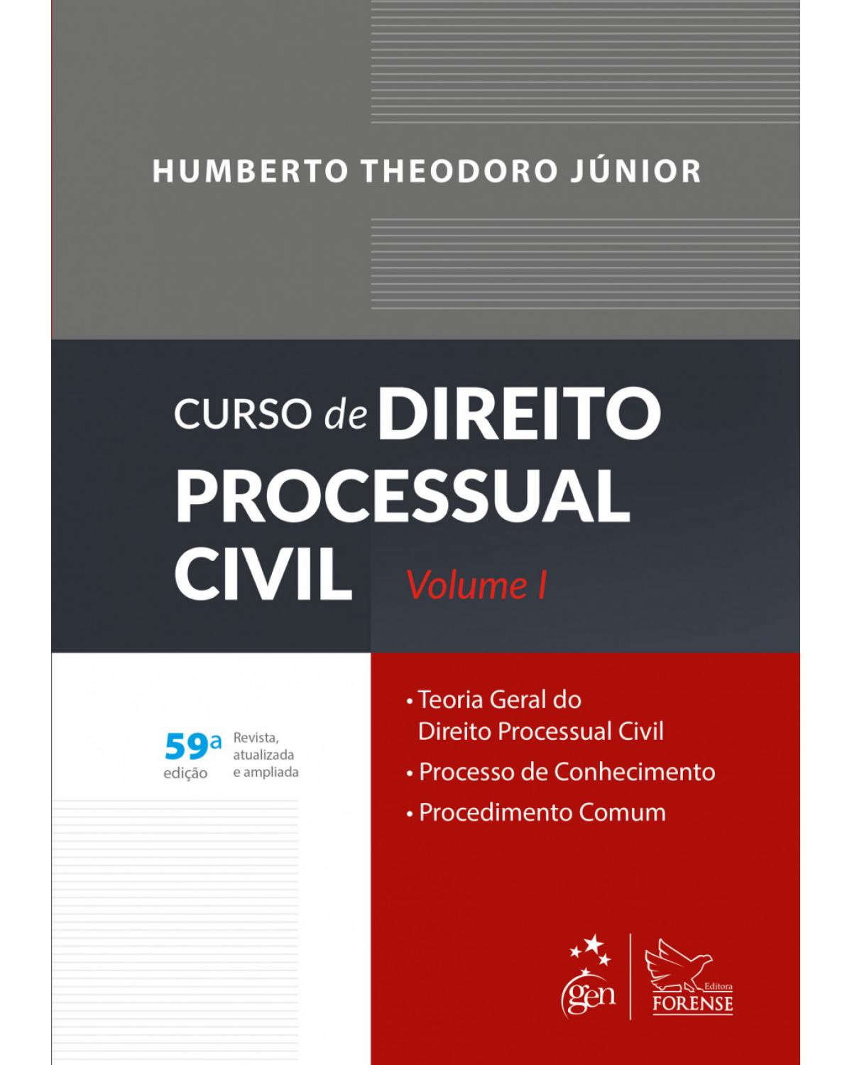 Curso de direito processual civil - Volume I - 59ª Edição