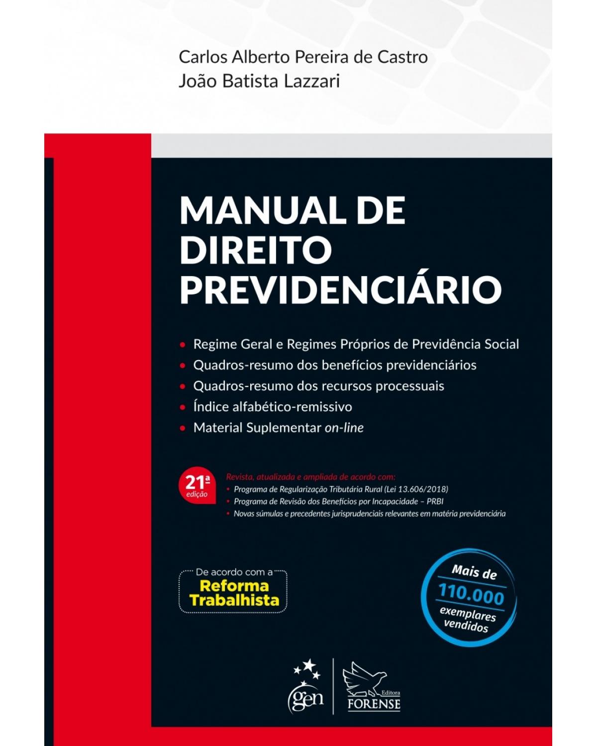 Manual de direito previdenciário - 21ª Edição | 2018