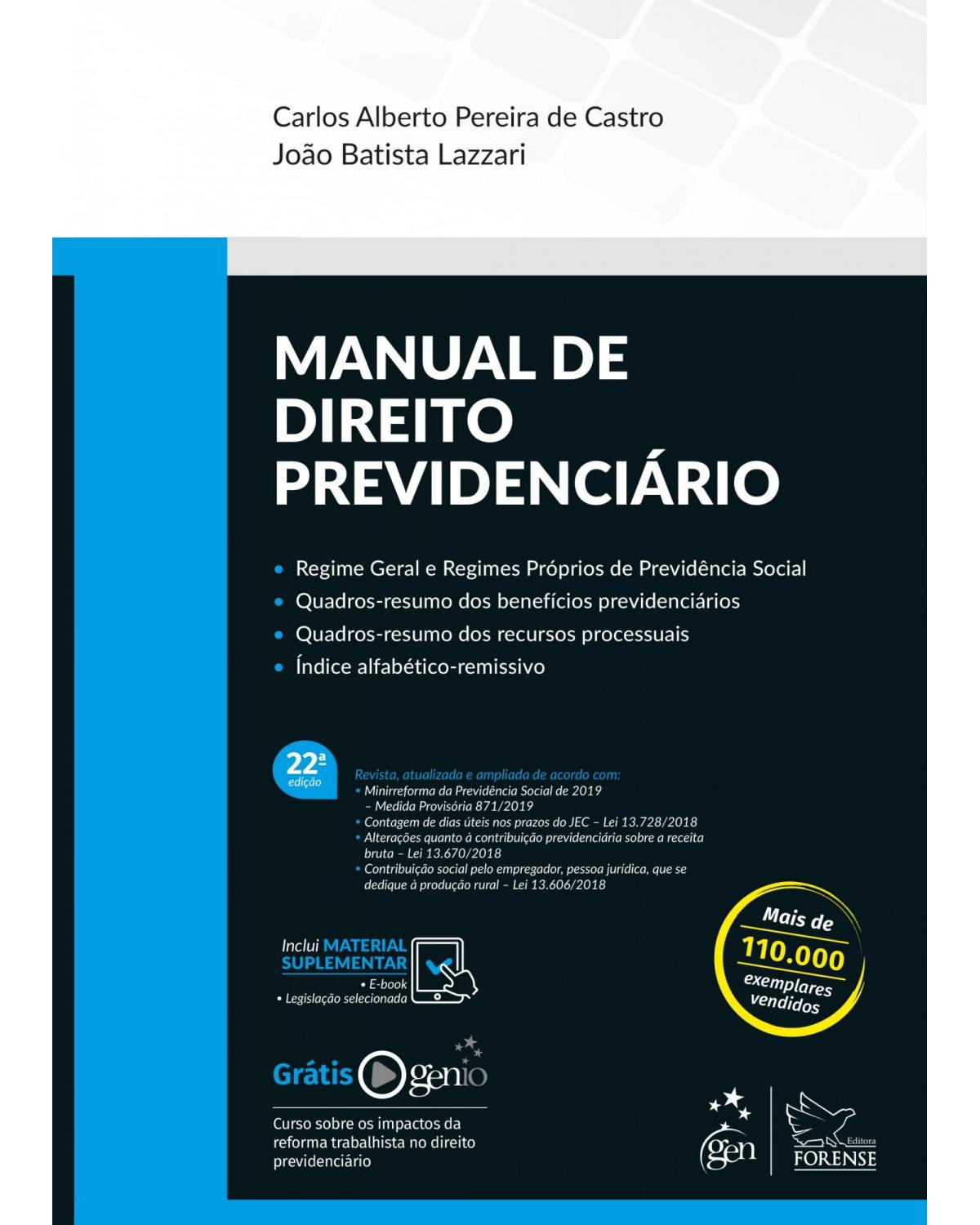 Manual de direito previdenciário - 22ª Edição | 2019