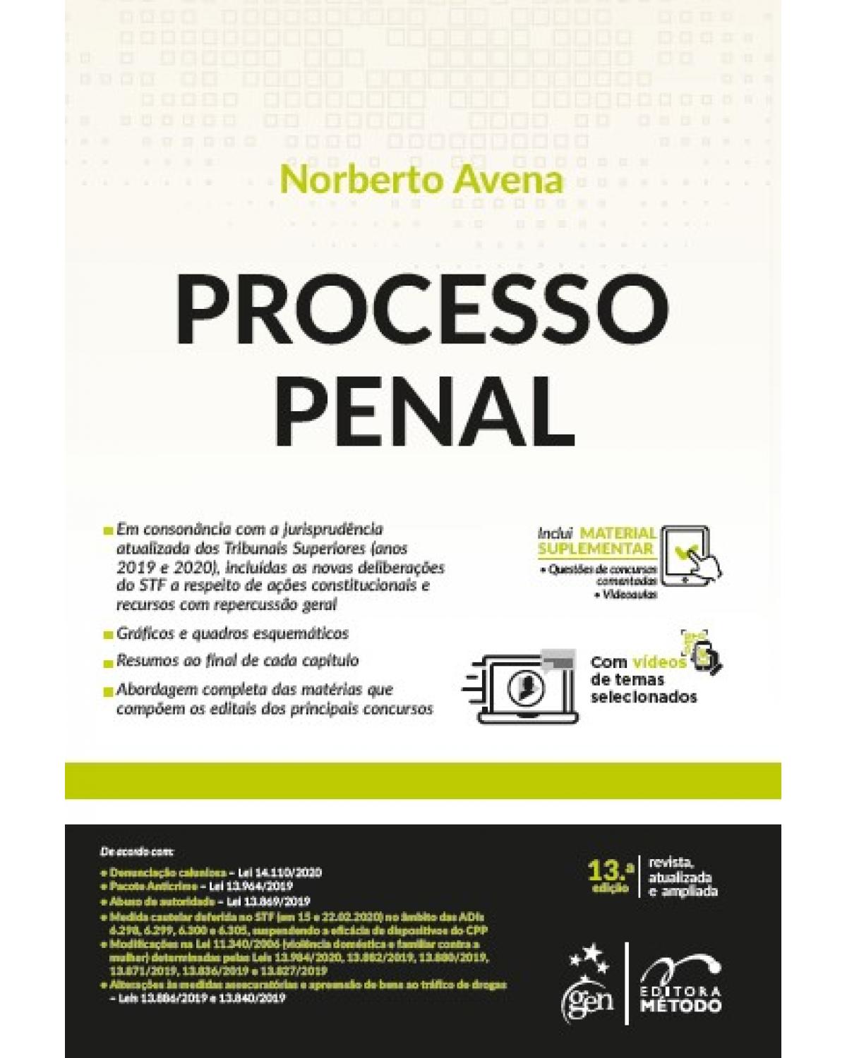 Processo penal - 13ª Edição | 2021