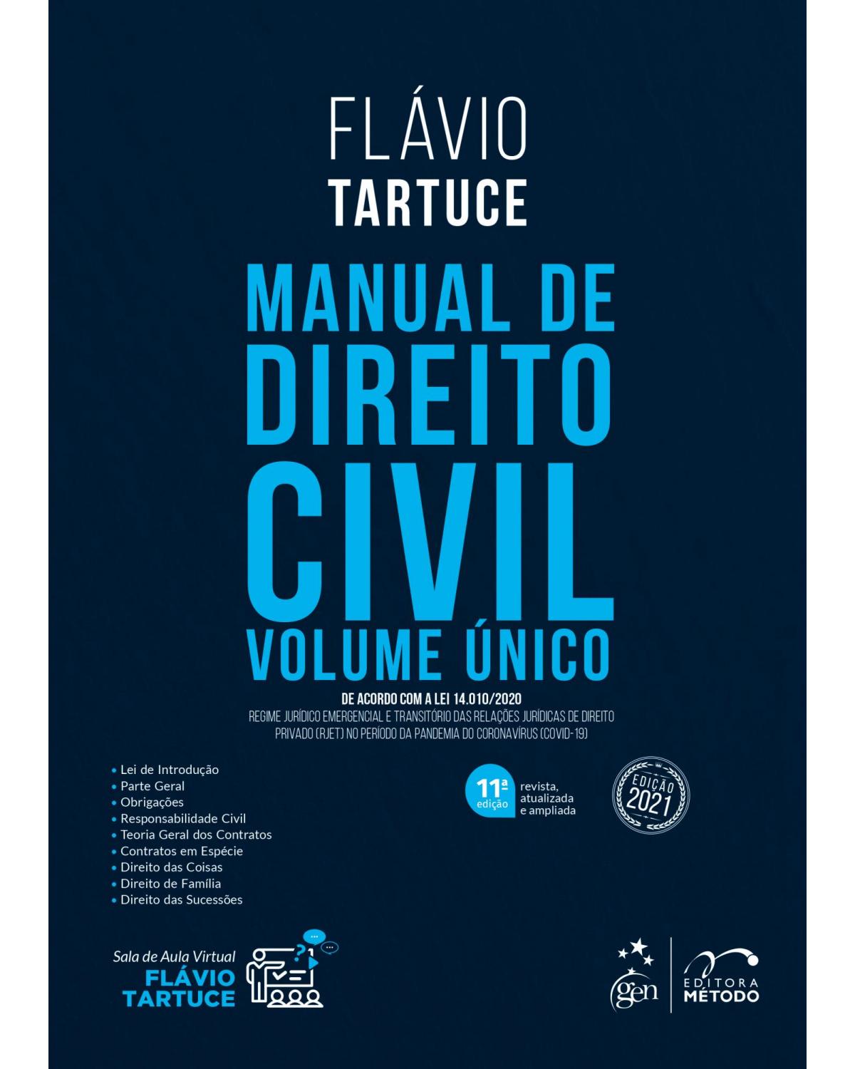 Manual de direito civil - Volume único - 11ª Edição | 2021