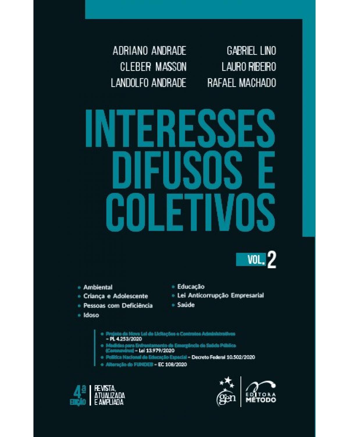 Interesses difusos e coletivos - Volume 2:  - 4ª Edição | 2021