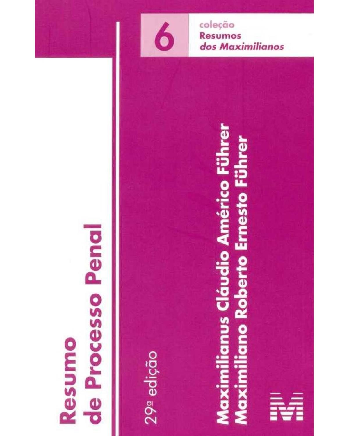 Resumo de processo penal - 29ª Edição