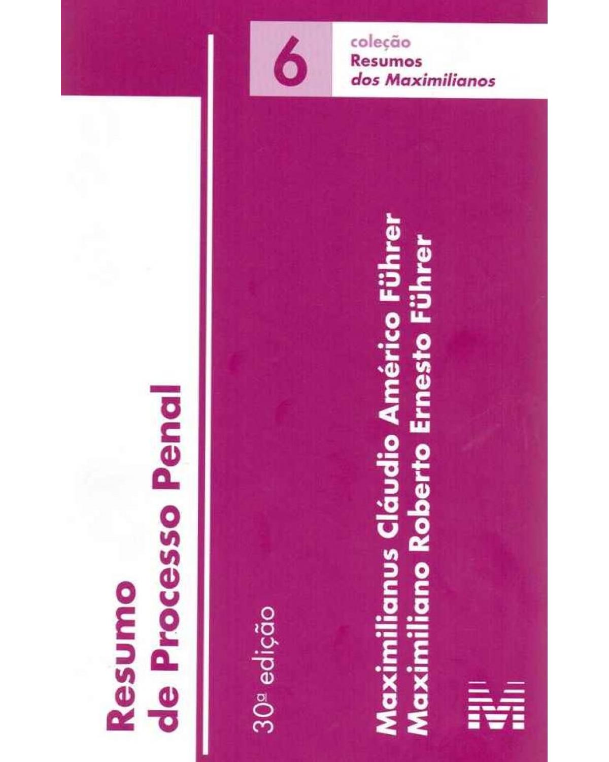 Resumo de processo penal - 30ª Edição