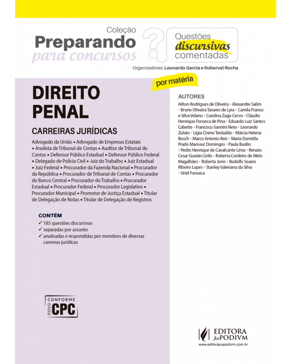 Direito penal - Carreiras jurídicas - Questões discursivas comentadas - 1ª Edição | 2017