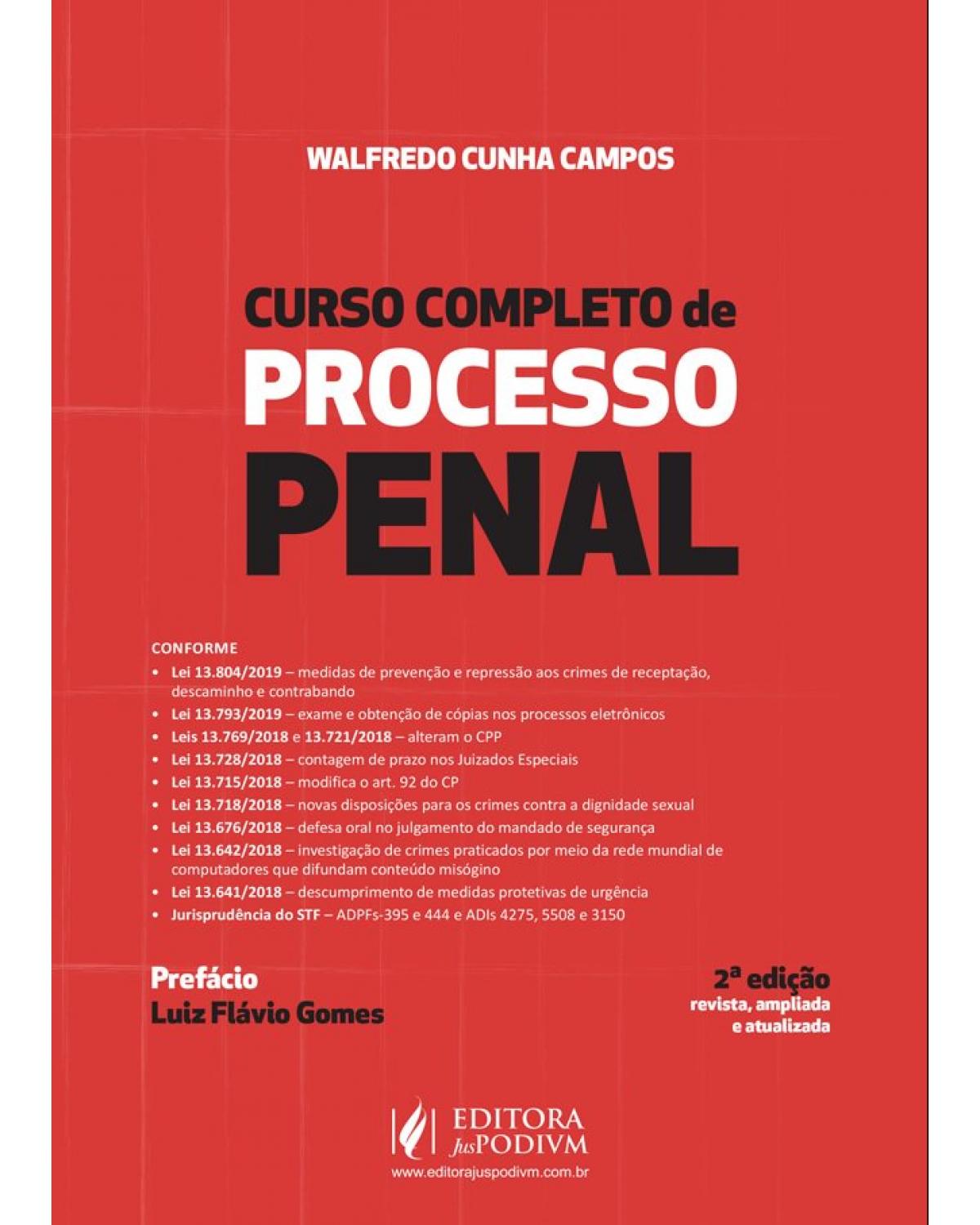 Curso completo de processo penal - 2ª Edição | 2019