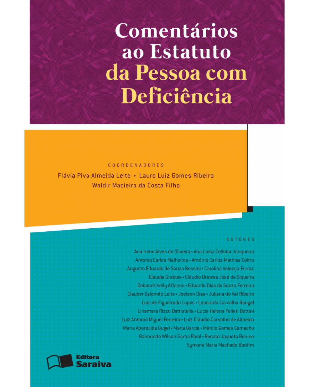 Comentários ao estatuto da pessoa com deficiência - 1ª Edição | 2016