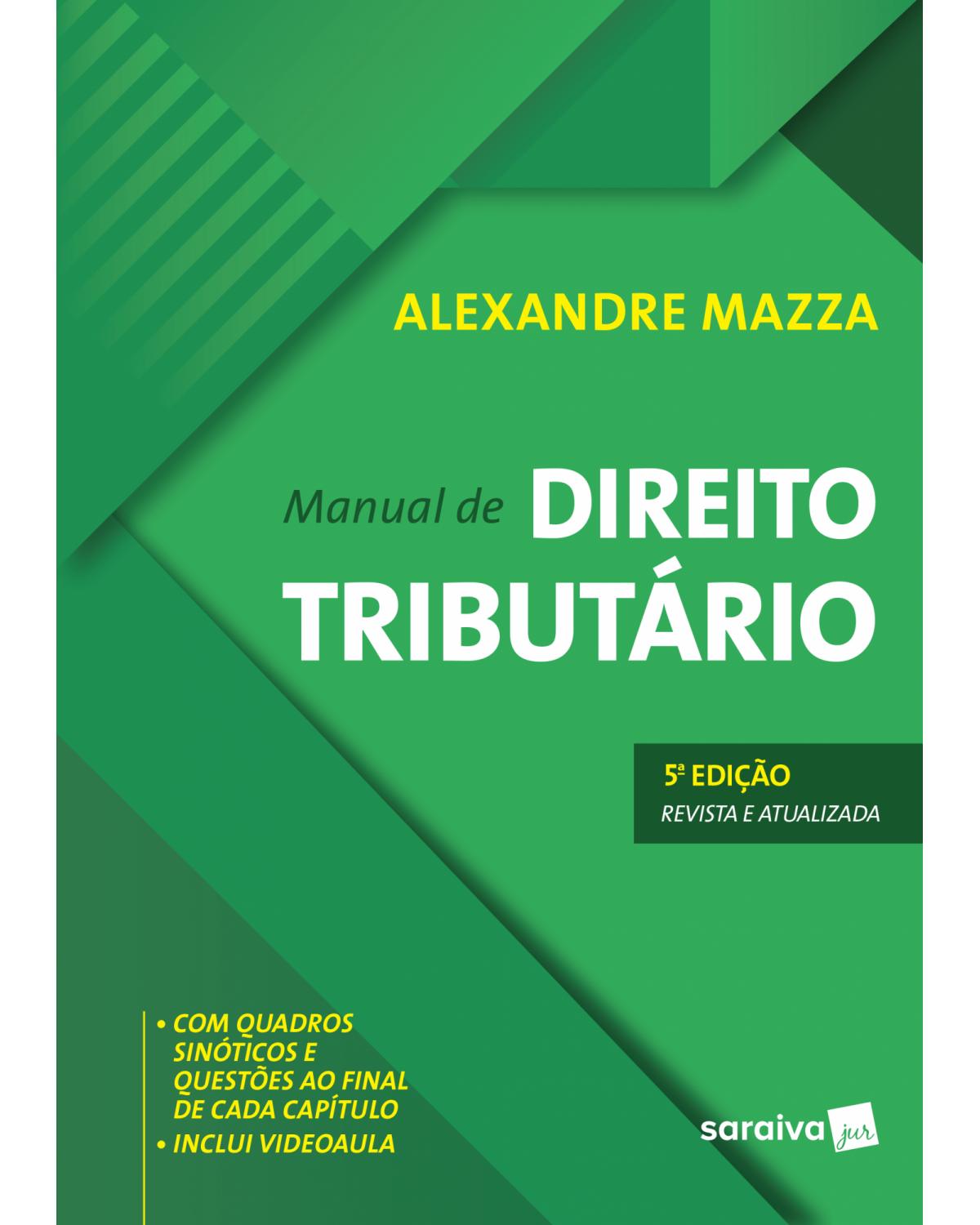 Manual de direito tributário - 5ª Edição | 2019