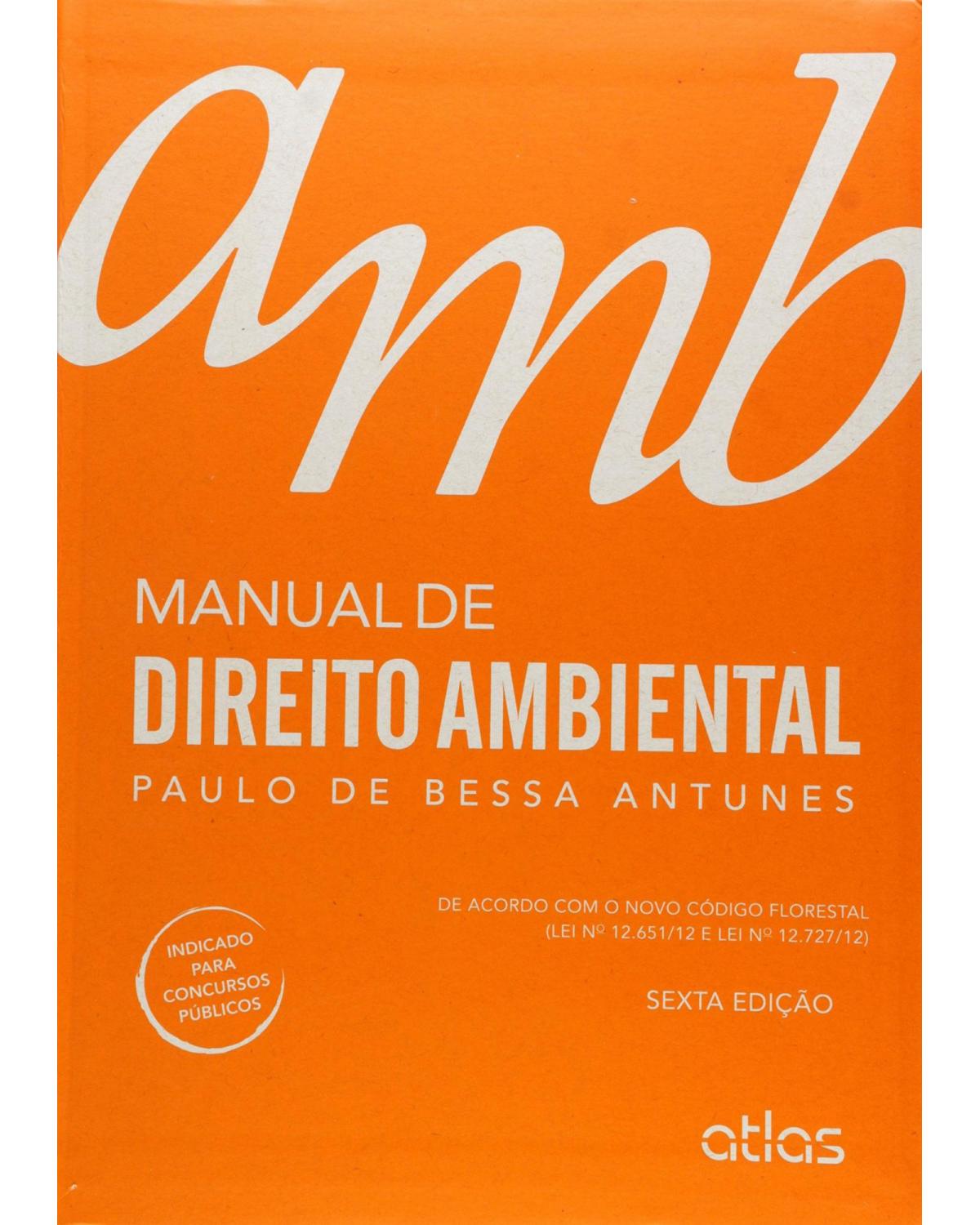 Manual de direito ambiental - 6ª Edição | 2015