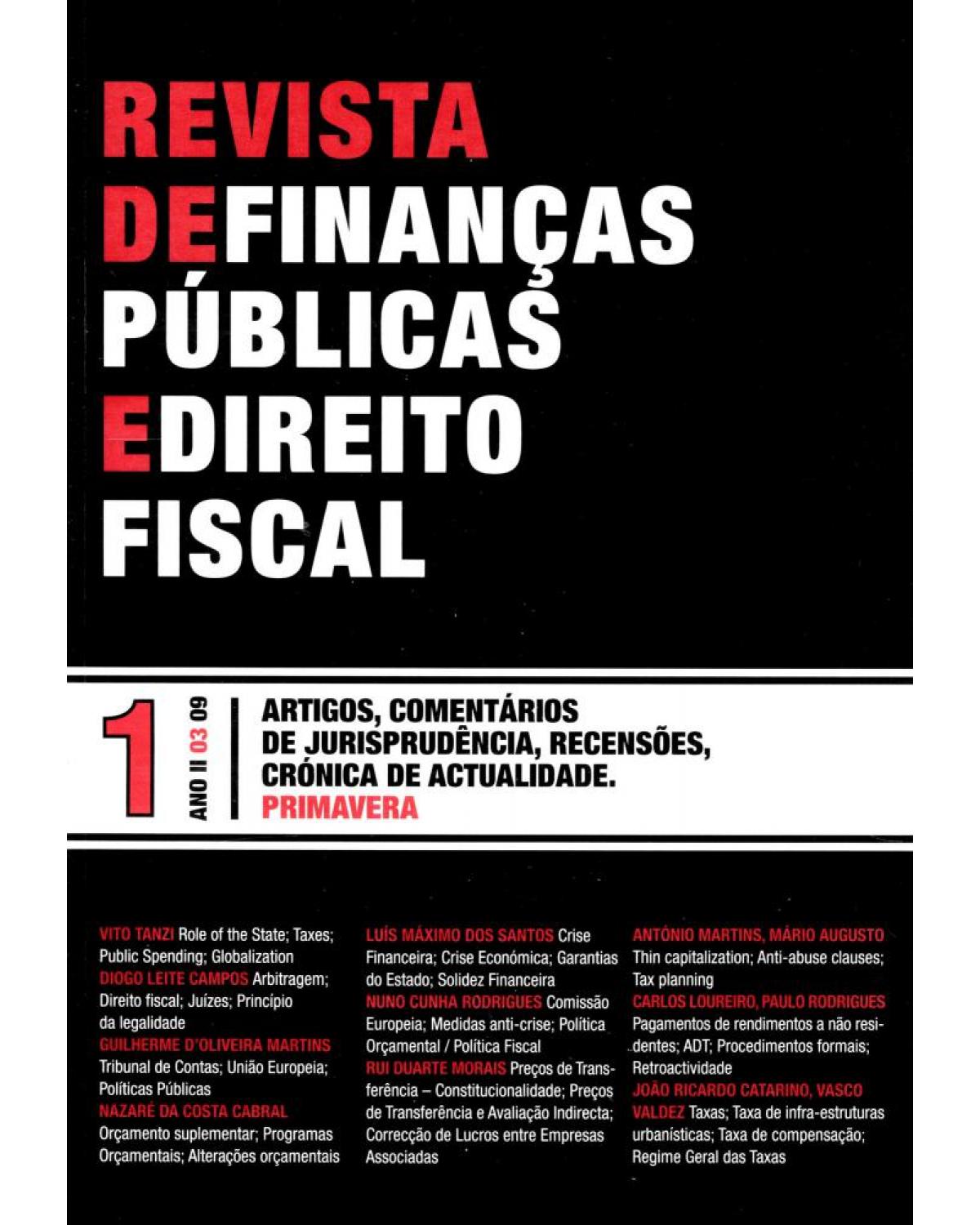 Revista de finanças públicas e direito fiscal: nº 1 - Ano II - 1ª Edição | 2009