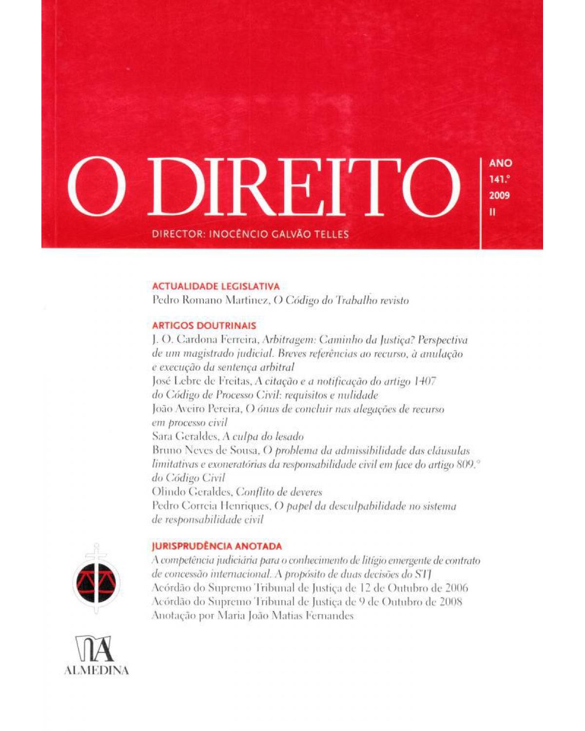 O direito: ano 141º - II - 1ª Edição | 2009