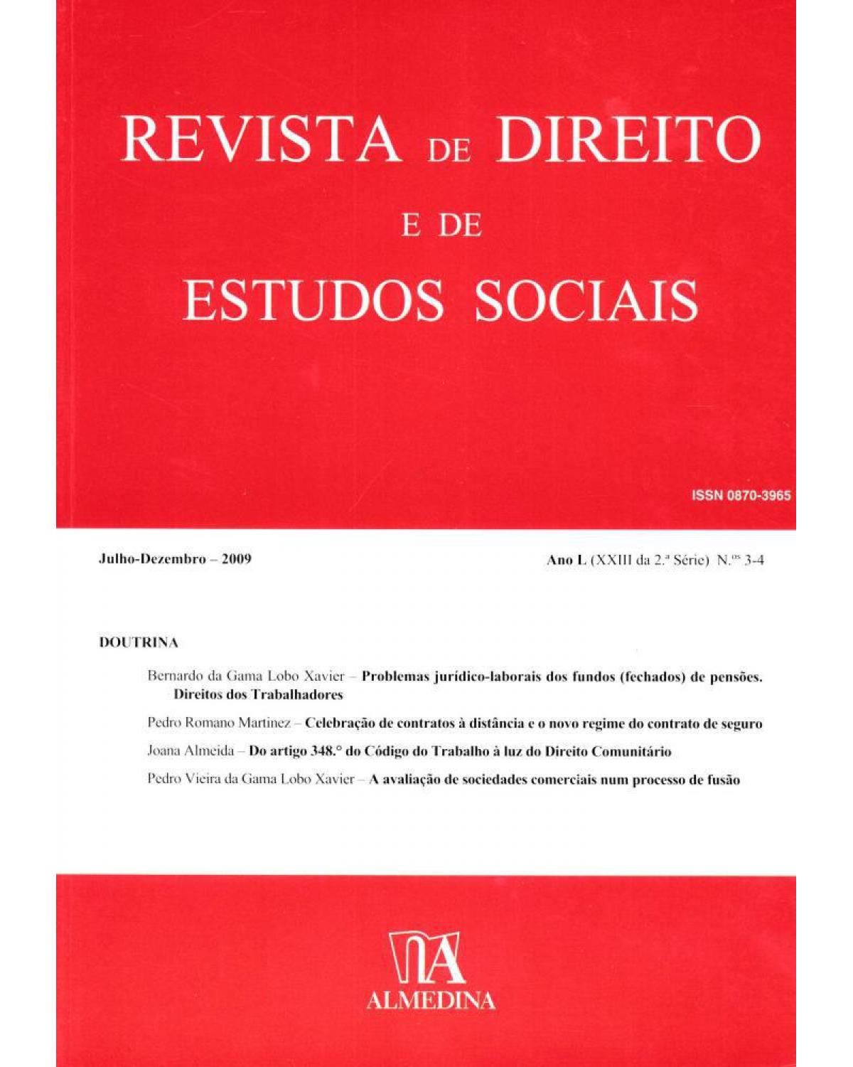 Revista de direito e de estudos sociais ano L (XXIII da 2ª série): N.ºs 3-4 - 1ª Edição | 2010