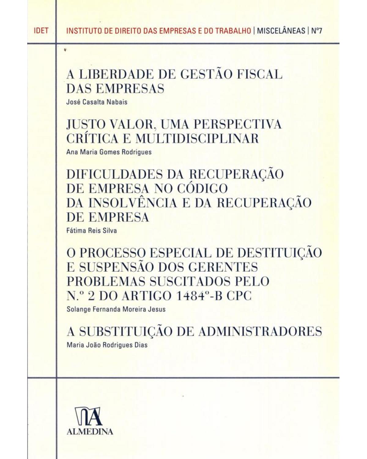 Miscelâneas - Volume 7:  - 1ª Edição | 2011