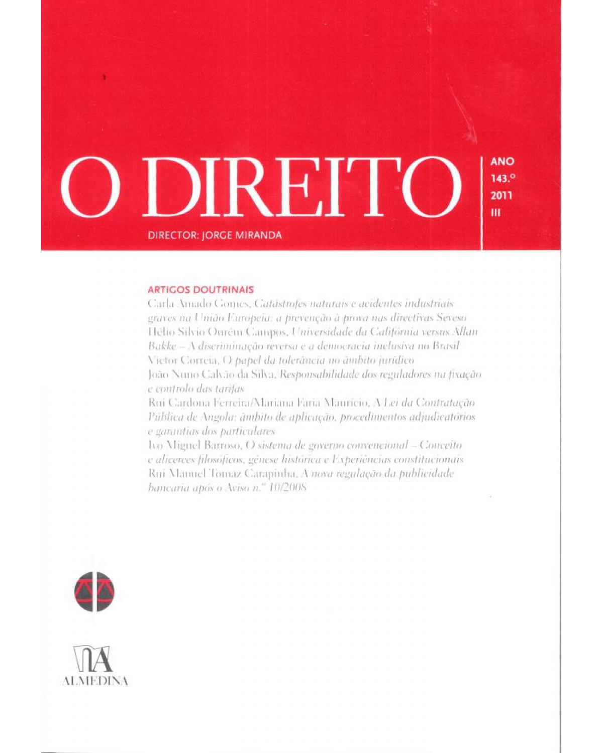 O direito: ano 143, 2011 - III - 1ª Edição | 2011