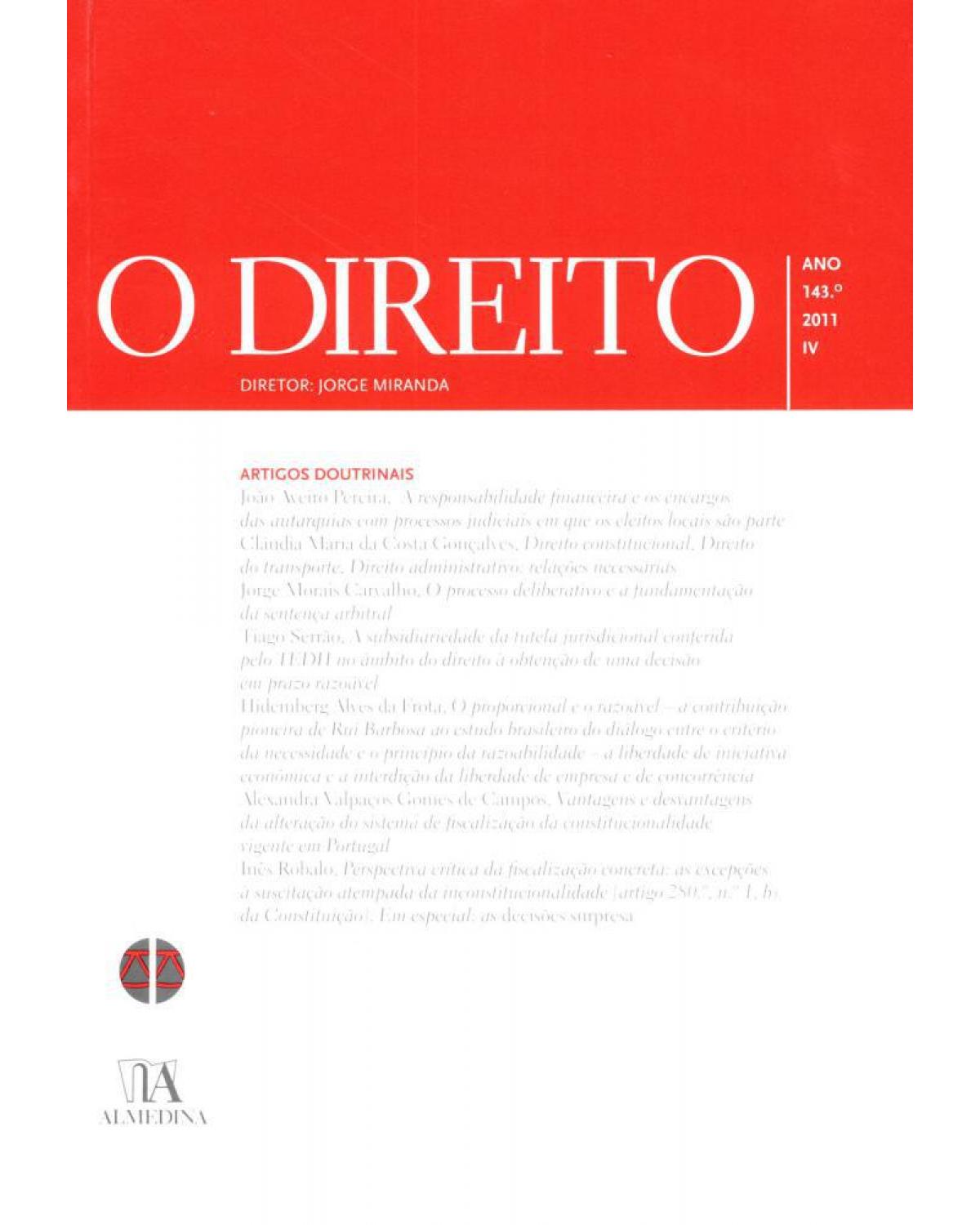 O direito: ano 143º - IV - 1ª Edição | 2012