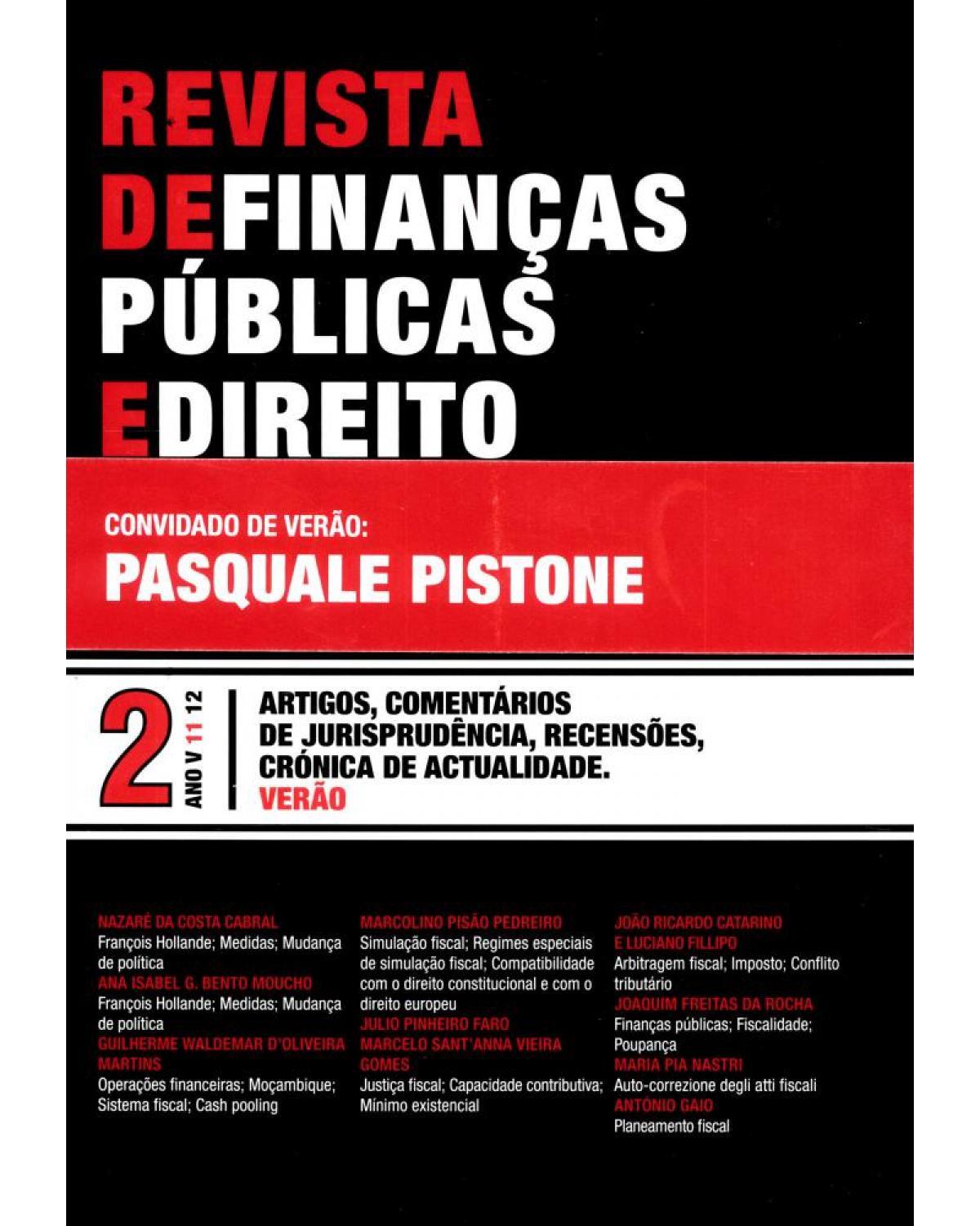 Revista de finanças públicas e direito: nº 2 - Ano V - 1ª Edição | 2012