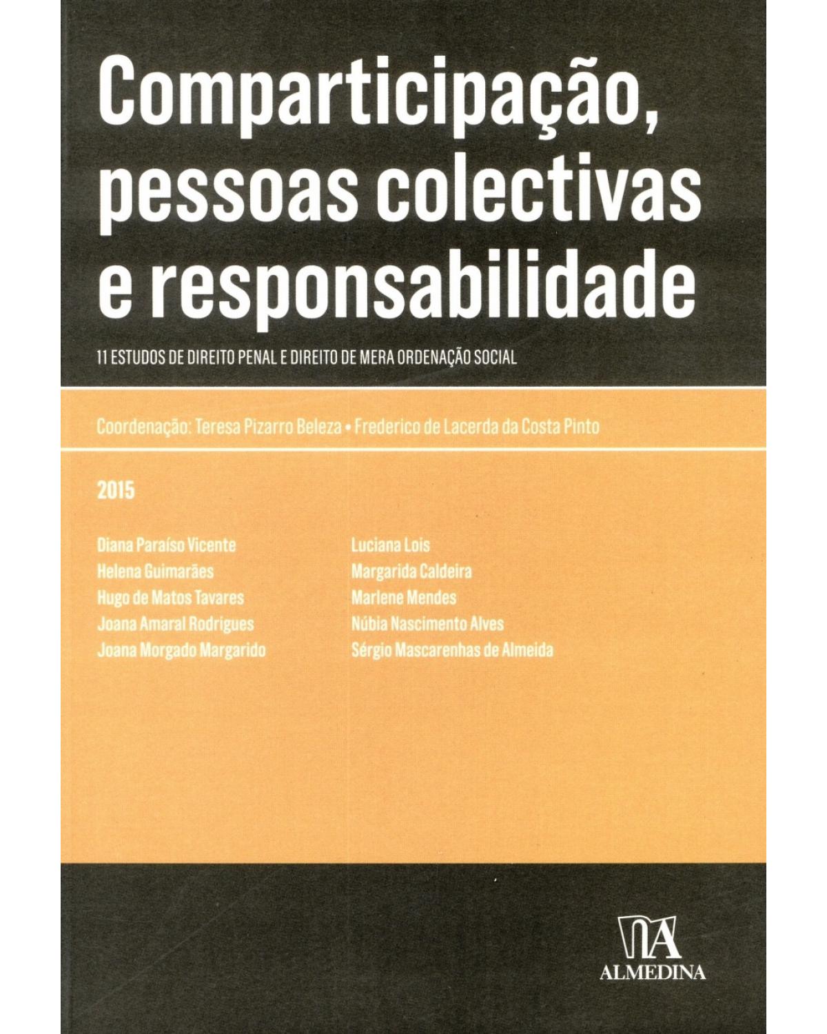 Comparticipação, pessoas colectivas e responsabilidade - 1ª Edição | 2015