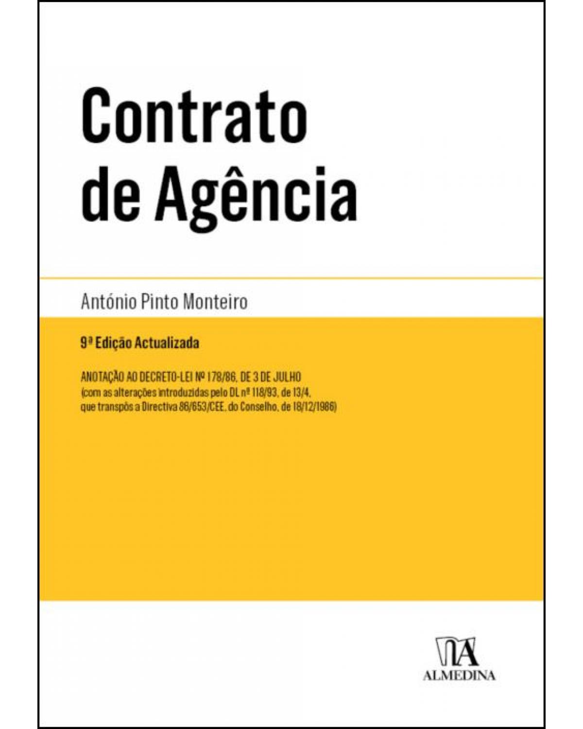 Contrato de agência: Anotação - 9ª Edição | 2021